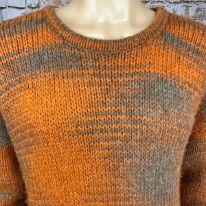 Orvis Wool Alpaca Fleece Sweater Large Orange